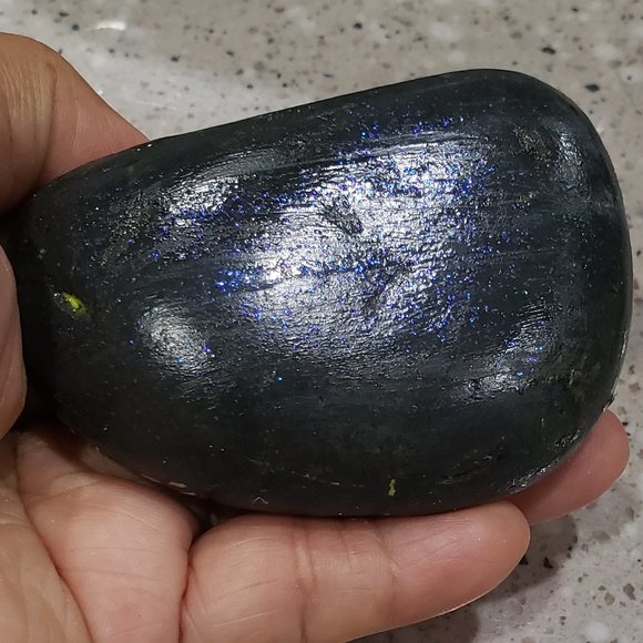 Painted RIVER ROCK . Color blue Night - Picture 6 of 9